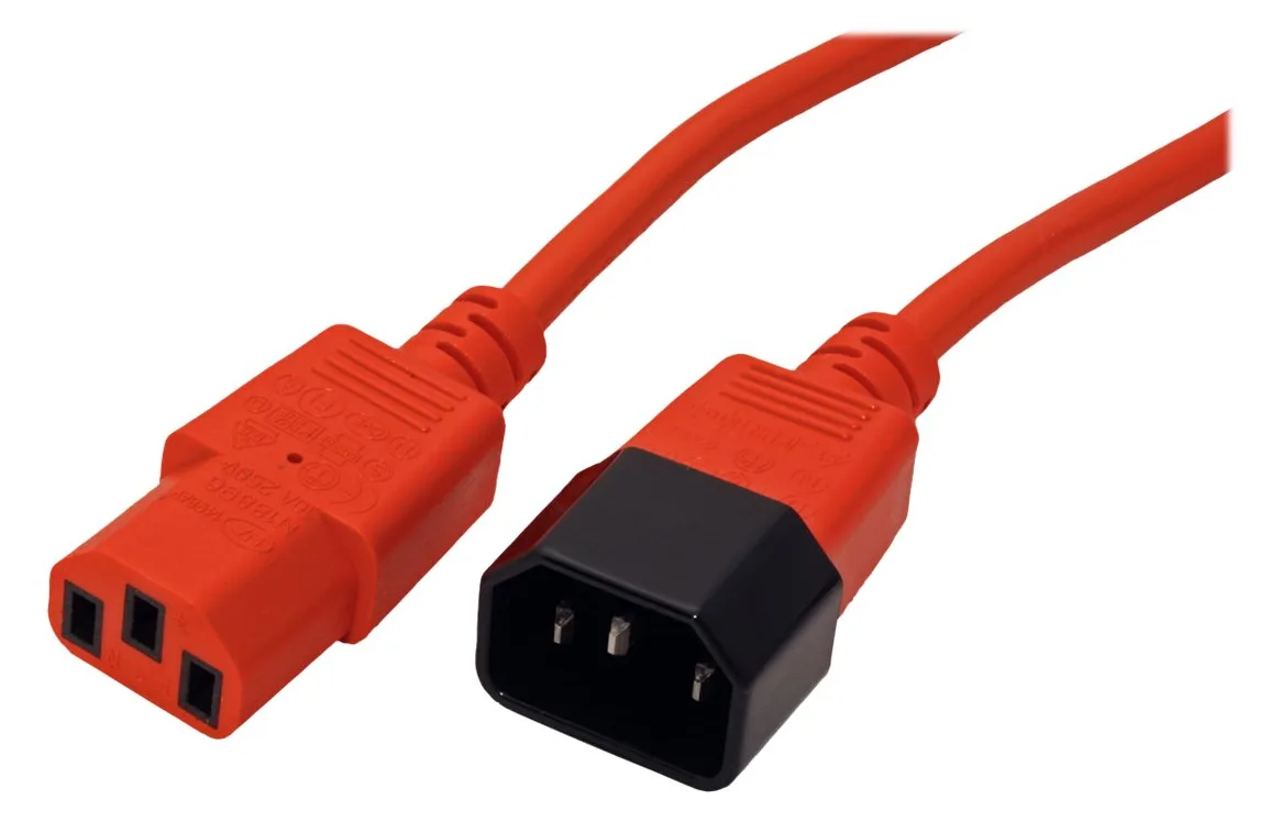 ROLINE Stromkabel - IEC 60320 C14 zu IEC 60320 C13 - Rot, Ansicht 4