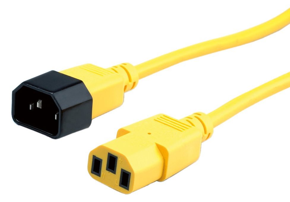 ROLINE Stromkabel - IEC 60320 C14 zu IEC 60320 C13 - Gelb