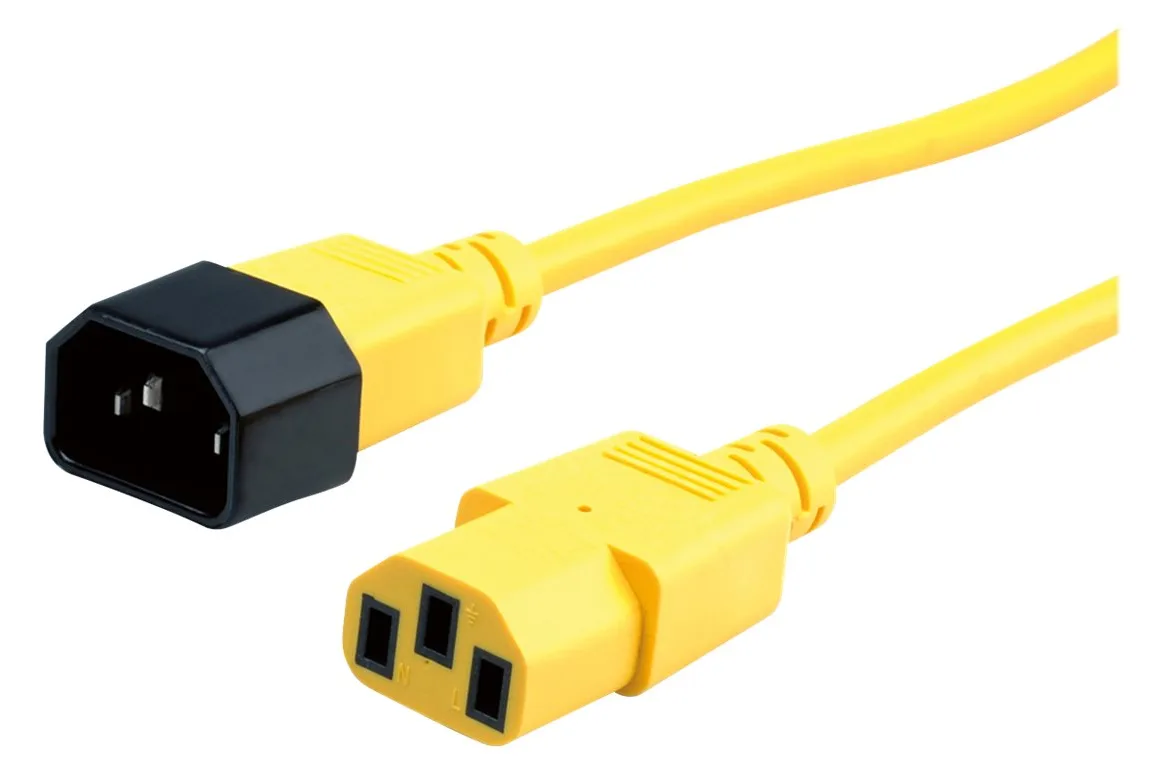 ROLINE Stromkabel - IEC 60320 C14 zu IEC 60320 C13 - Gelb, Ansicht 4