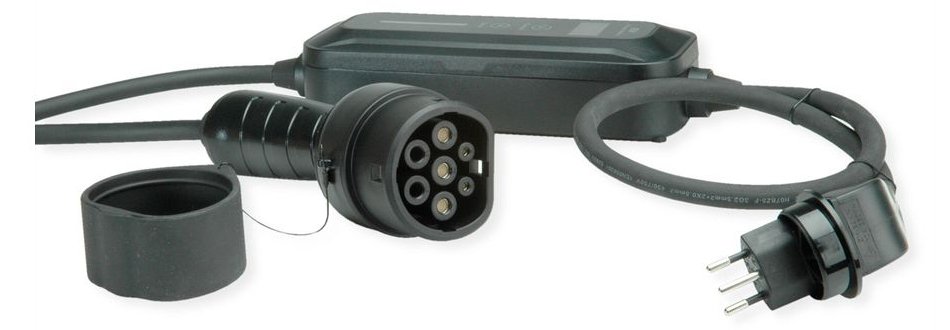 ROLINE Tragb. Ladegerät Mode2 EV (2.3kW 1-Ph.) 3P Swiss Stecker&Typ2 Stecker, 5m