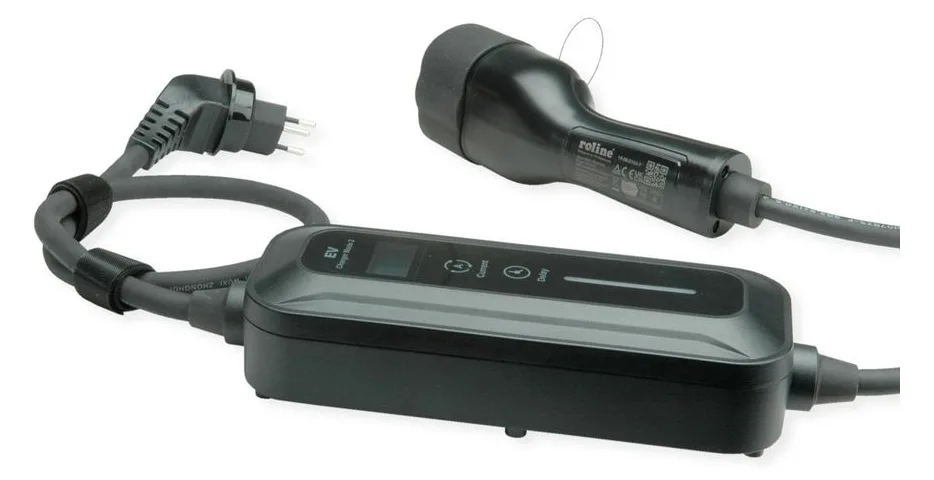 ROLINE Tragb. Ladegerät Mode2 EV (2.3kW 1-Ph.) 3P Swiss Stecker&Typ2 Stecker, 5m, Ansicht 3