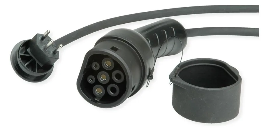 ROLINE Tragb. Ladegerät Mode2 EV (2.3kW 1-Ph.) 3P Swiss Stecker&Typ2 Stecker, 5m, Ansicht 4