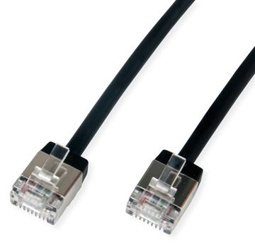 ROLINE U/FTP Patchkabel Kat.6A Ultra- kurzer RJ45 schwarz 1m - Netzwerk - CAT 6a von LumaTech