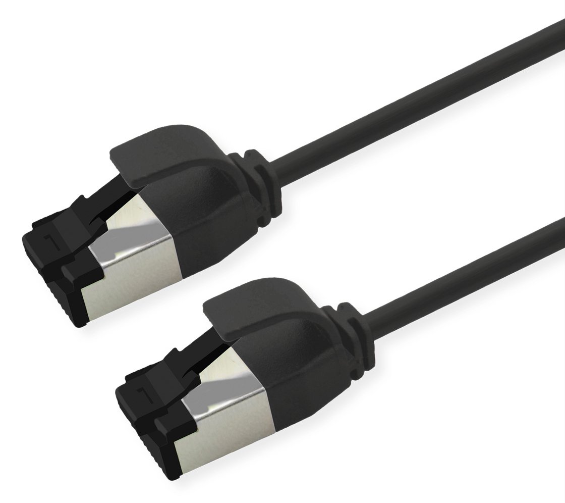 ROLINE U/FTP Patchkabel Kat.8.1 LSOH slim schwarz - Kabel - Netzwerk
