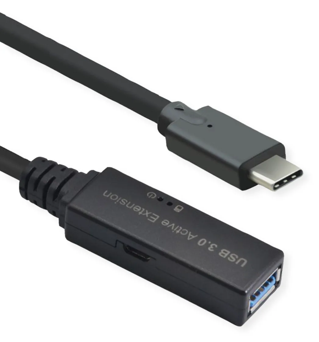 ROLINE Ultralanges USB3.2 Gen1 Verlängerungskabel C-A ST/BU 10m - Kabel - Digital/Daten, Ansicht 2