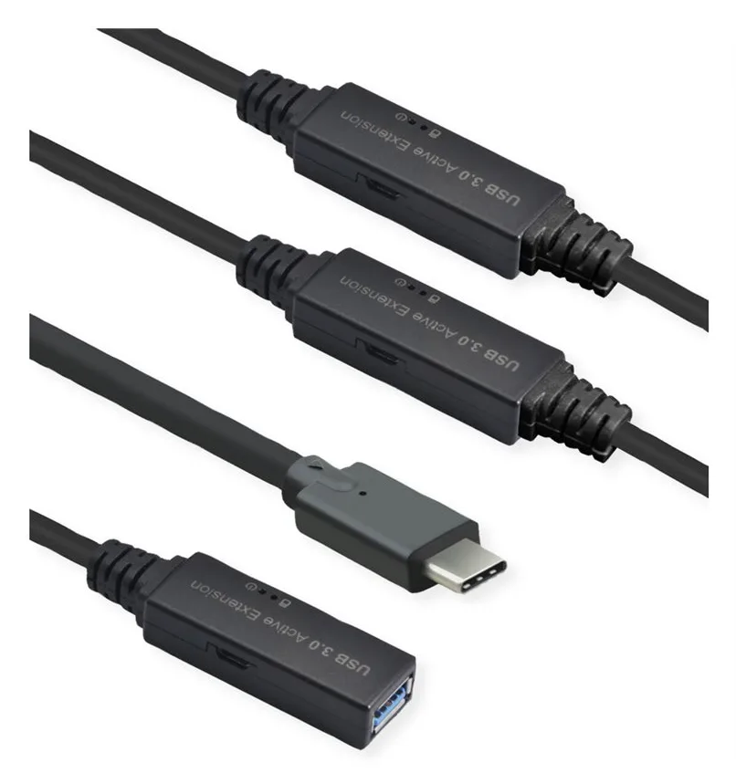 ROLINE Ultralanges USB3.2 Gen1 Verlängerungskabel C-A ST/BU 20 m - Kabel - Digital/Daten, Ansicht 3