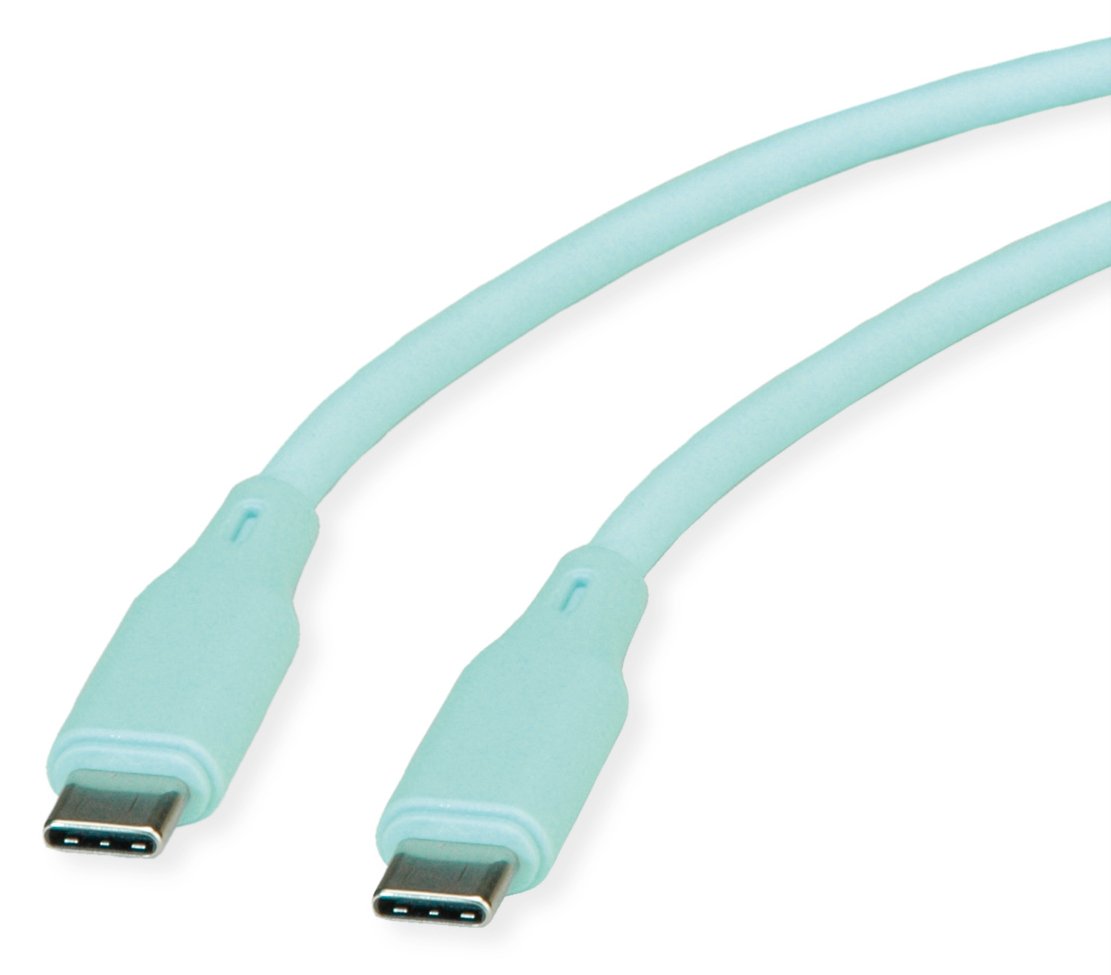 ROLINE USB 2.0 Kabel C-C ST/ST Silikon 60W 1m Grün - Kabel - Digital/Daten von LumaTech