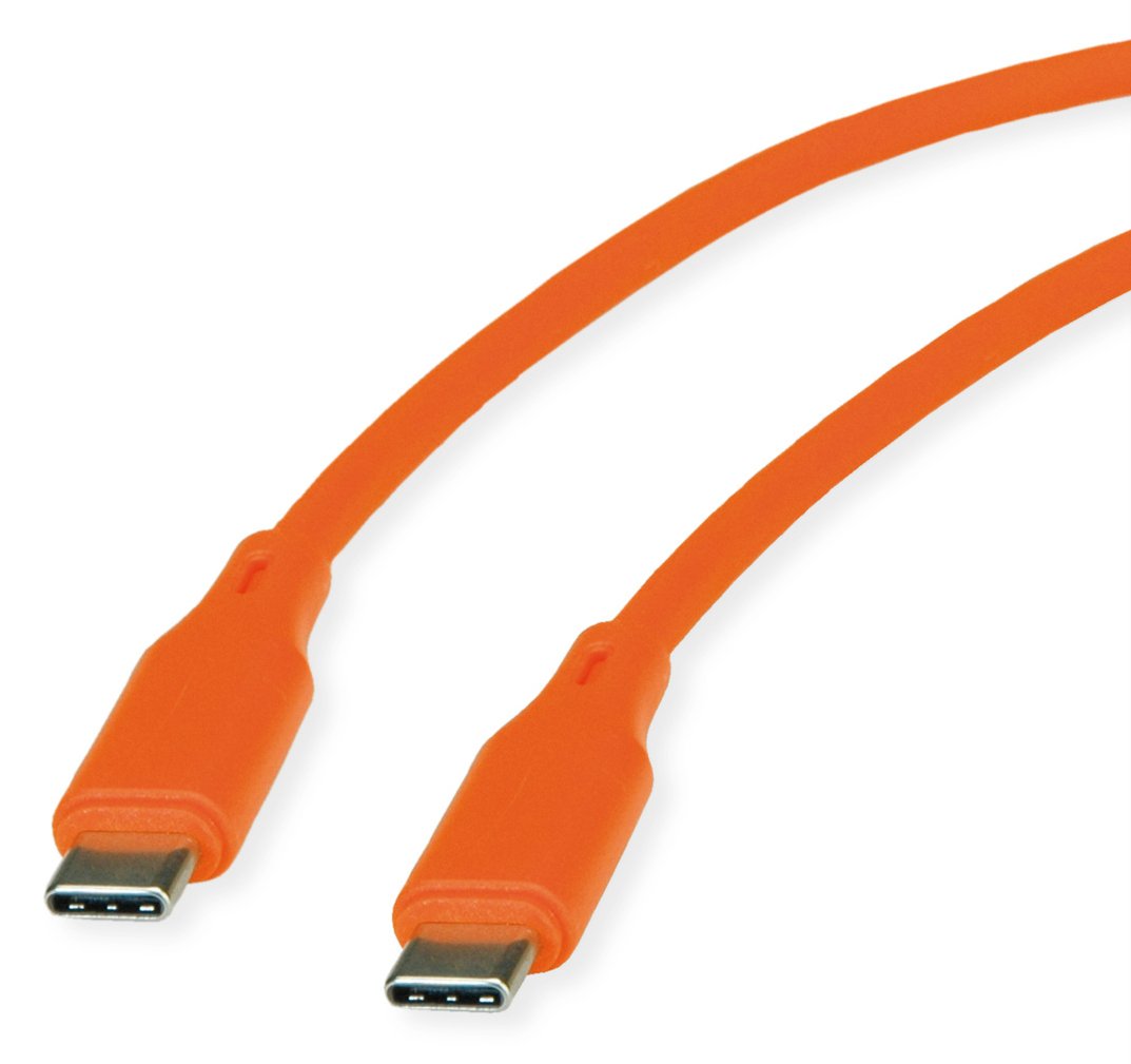 ROLINE USB 2.0 Kabel C-C ST/ST Silikon 60W 1m Orange - Kabel - Digital/Daten von LumaTech