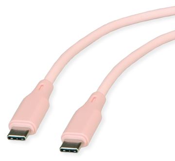 ROLINE USB 2.0 Kabel C-C ST/ST Silikon 60W 1m Rosa - Kabel - Digital/Daten von LumaTech