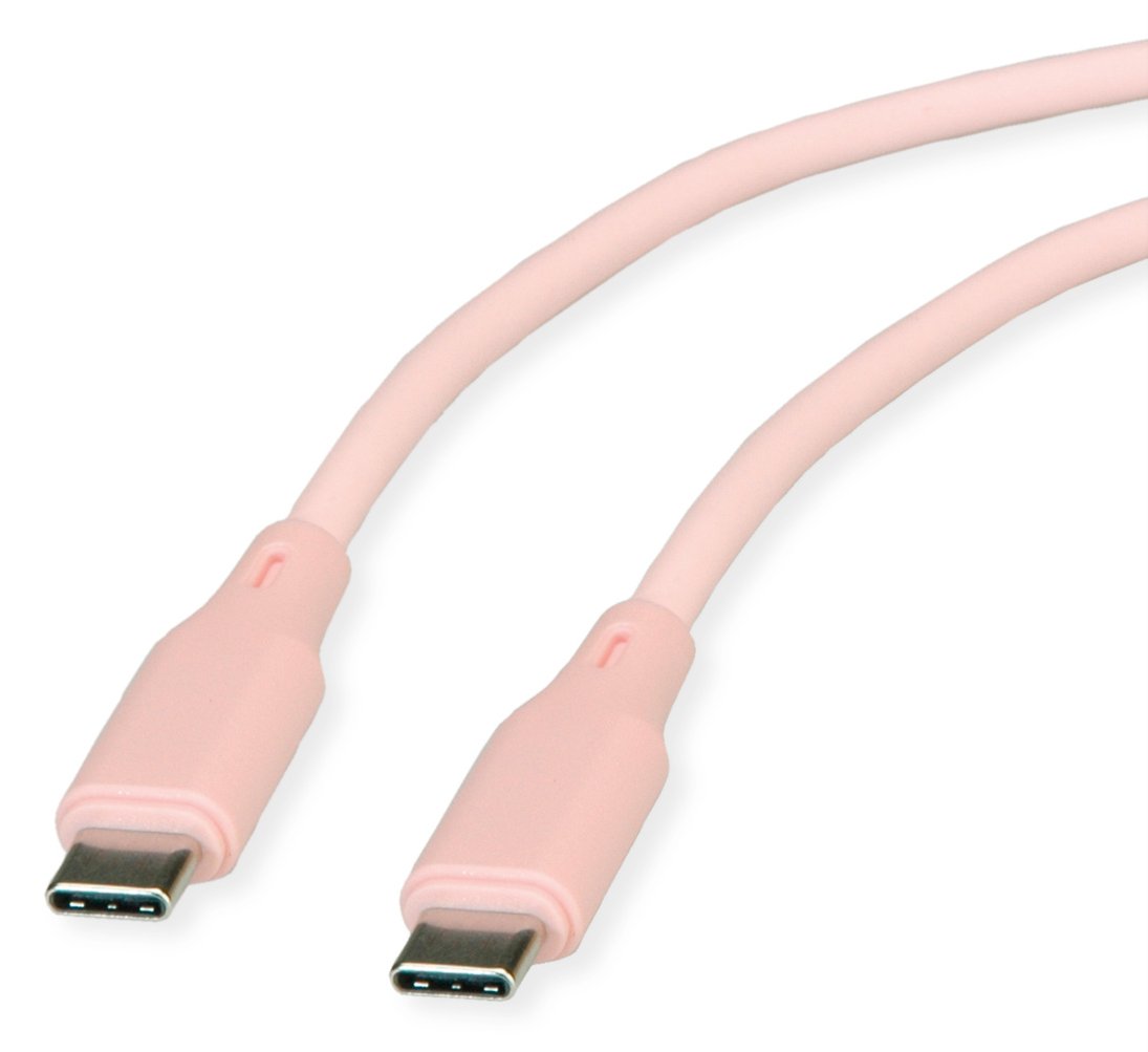 ROLINE USB 2.0 Kabel C-C ST/ST Silikon 60W 1m Rosa - Kabel - Digital/Daten von LumaTech