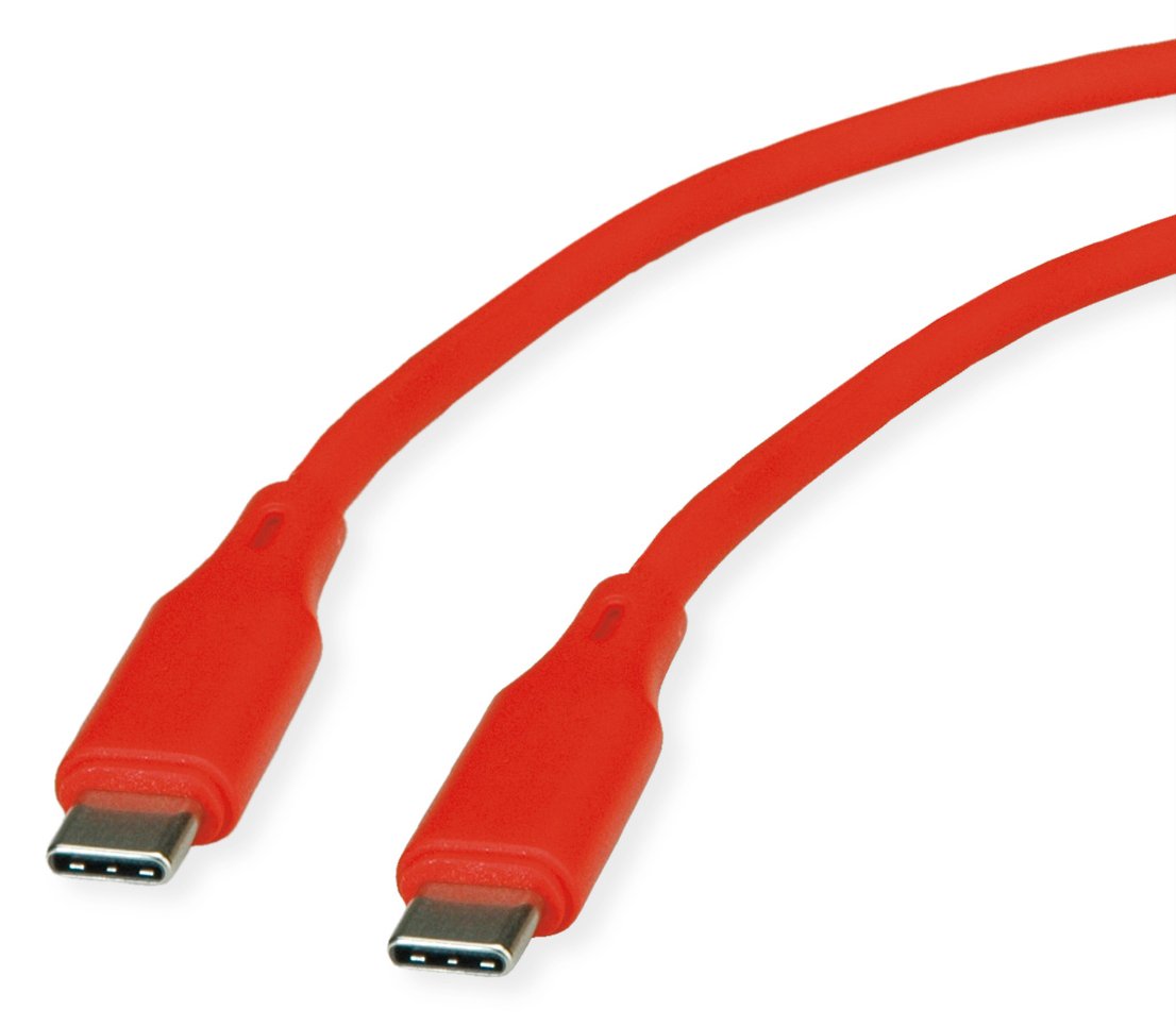 ROLINE USB 2.0 Kabel C-C ST/ST Silikon 60W 1m Rot - Kabel - Digital/Daten von LumaTech