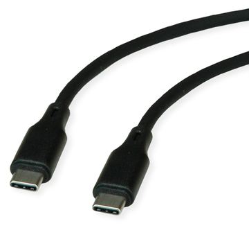 ROLINE USB 2.0 Kabel C-C ST/ST Silikon 60W 1m Schwarz - Kabel - Digital/Daten von LumaTech
