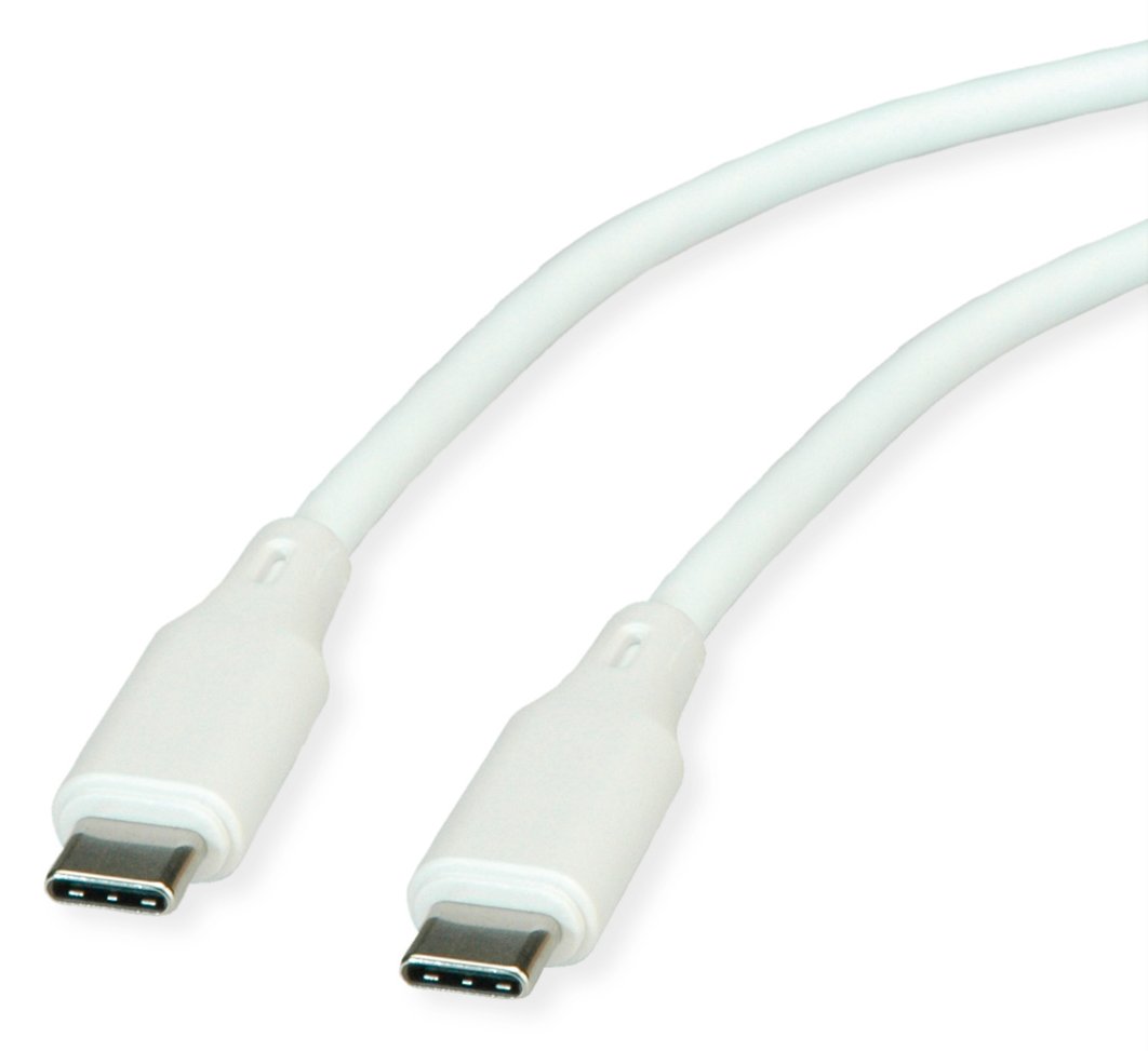 ROLINE USB 2.0 Kabel C-C ST/ST Silikon 60W 1m Weiss - Kabel - Digital/Daten von LumaTech