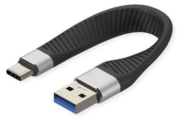 ROLINE USB 3.2 Gen 2 Silikonkabel C-A ST/ST 10Gbit/s Emark schwarz 11 cm 11 - Kabel - Digital/Daten von LumaTech