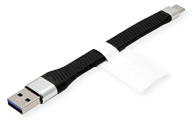ROLINE USB 3.2 Gen 2 Silikonkabel C-A ST/ST 10Gbit/s Emark schwarz 11 cm 11 - Kabel - Digital/Daten, Ansicht 2