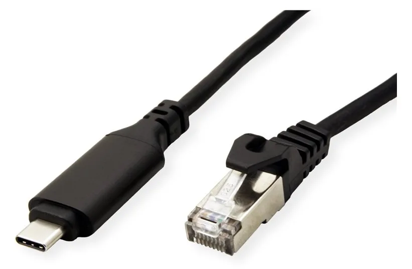 ROLINE USB3.2 Adapterkabel USB C - RJ45 ST/ST 5m - Digital/Daten - Netzwerk, Ansicht 2