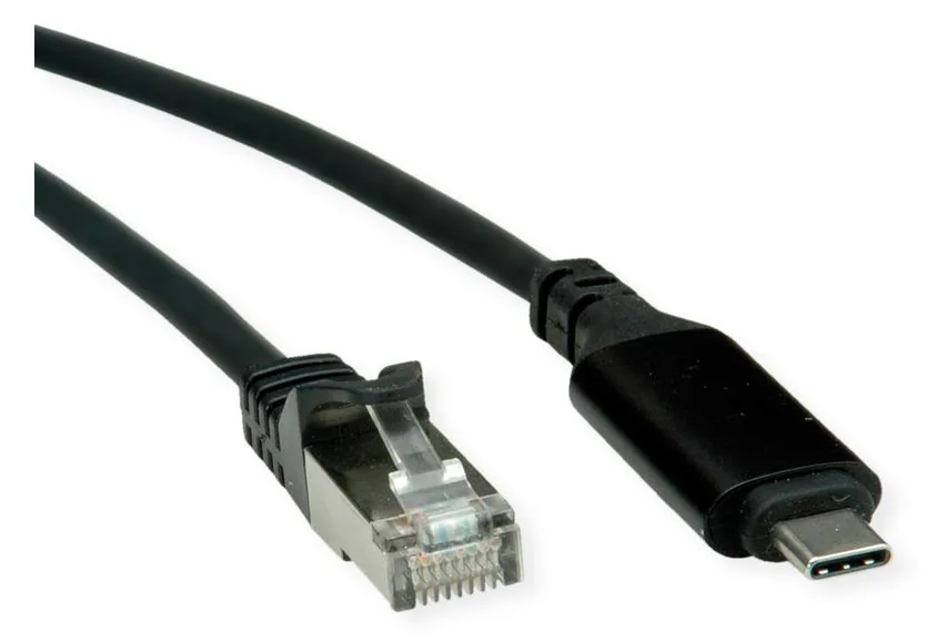 ROLINE USB3.2 Adapterkabel USB C - RJ45 ST/ST 5m - Digital/Daten - Netzwerk, Ansicht 4