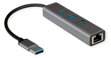 ROLINE USB3.2 Gen1 Gigabit Eth. Adapt.+Hub 3x - Digital/Daten von LumaTech