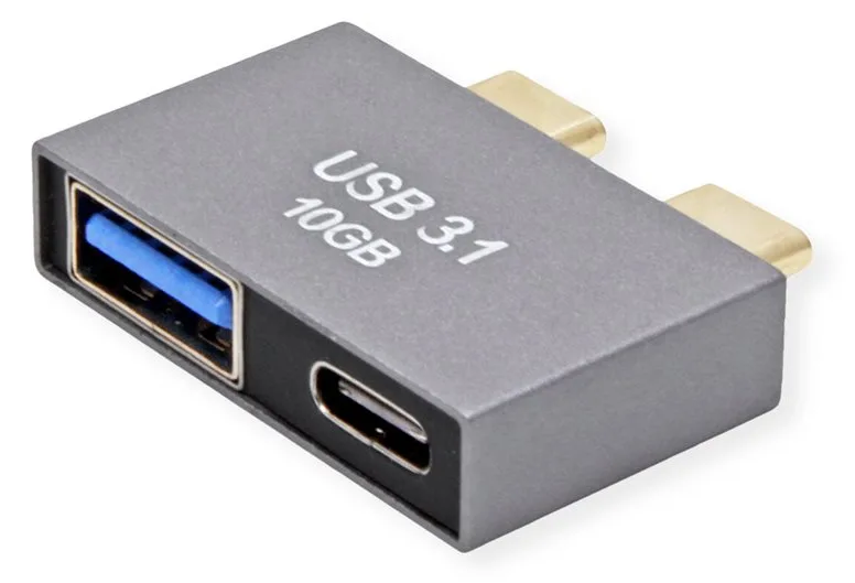 ROLINE USB3.2Gen1 Adptr. 2x C - 1x C+1xA ST/BU - Adapter, Ansicht 3