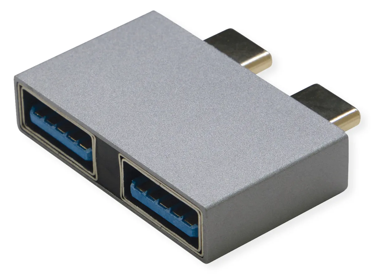 ROLINE USB3.2Gen1 Adptr. 2x C - A ST/BU - Adapter, Ansicht 2