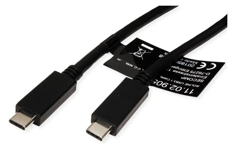 ROLINE USB3.2Gen2 Kabel PD 20V5A Typ C-C ST/ST 1m - Kabel - Digital/Daten, Ansicht 2