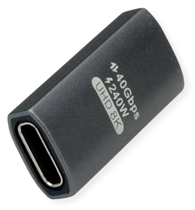ROLINE USB4 40G Typ C Adapter ST/BU 90° gedreht Alu, Ansicht 3