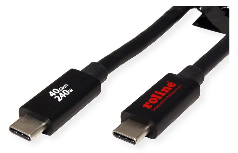 ROLINE USB4 Gen3x2 40Gbit/s Kabel C-C ST/ST 240W 2m - Kabel - Digital/Daten von LumaTech