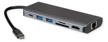 ROLINE USB4-C Dock HDMI+ GbE+2xA+ 1xTF/SD+1x C PD 8K30 - Digital/Daten - Digital/Display/Video von LumaTech