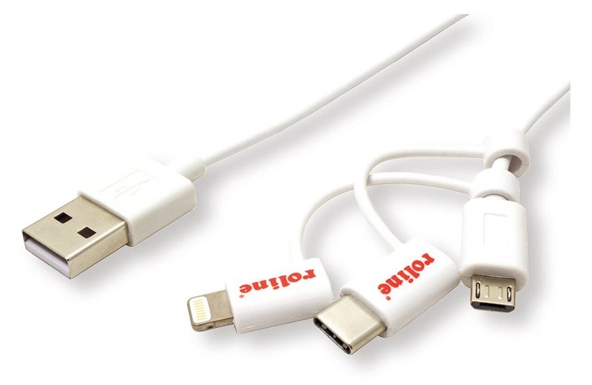 ROLINE USB-Kabel - USB (M) bis Lightning/Micro-USB Type B/USB-C (M) von LumaTech