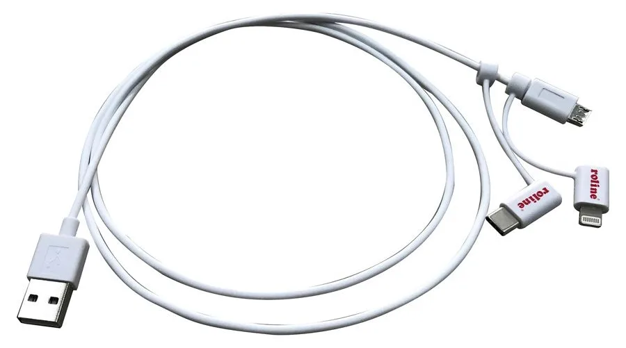 ROLINE USB-Kabel - USB (M) bis Lightning/Micro-USB Type B/USB-C (M), Ansicht 2