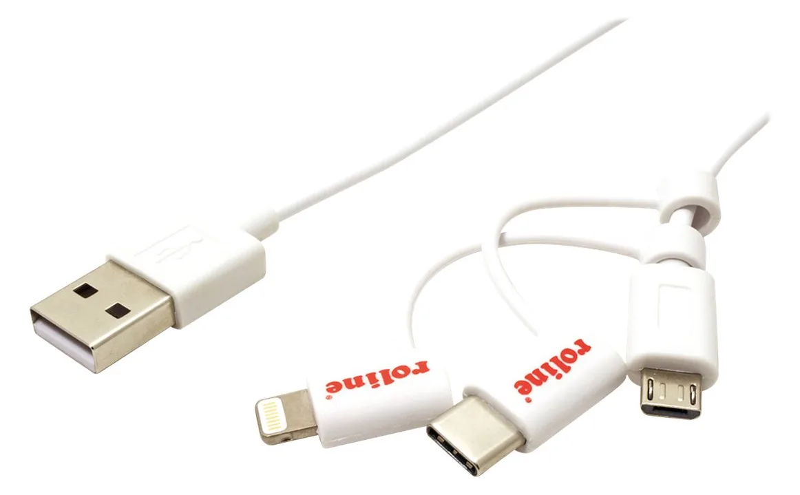 ROLINE USB-Kabel - USB (M) bis Lightning/Micro-USB Type B/USB-C (M), Ansicht 3