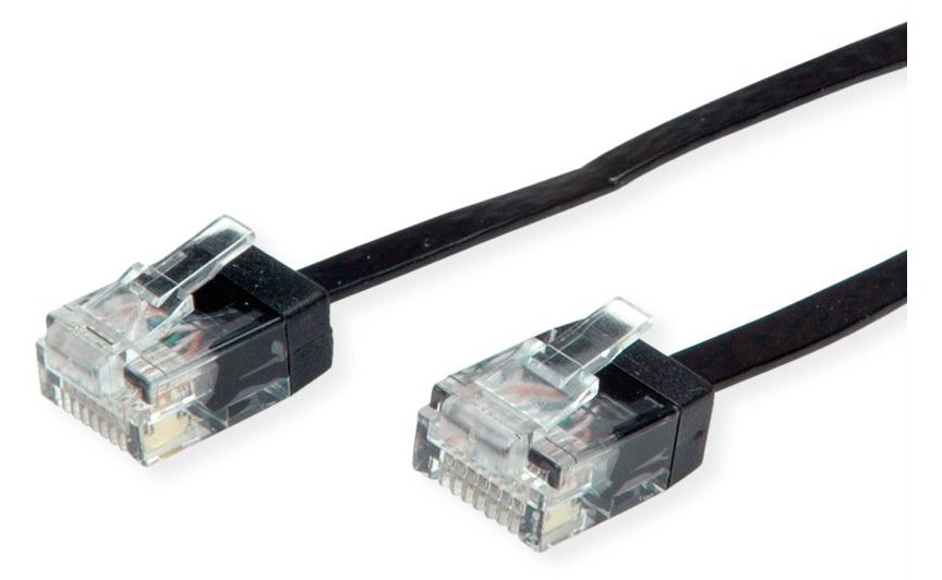 ROLINE UTP Patchkabel Kat6A/Kl.EA Ultraflach schwarz 0.5m - UTP
