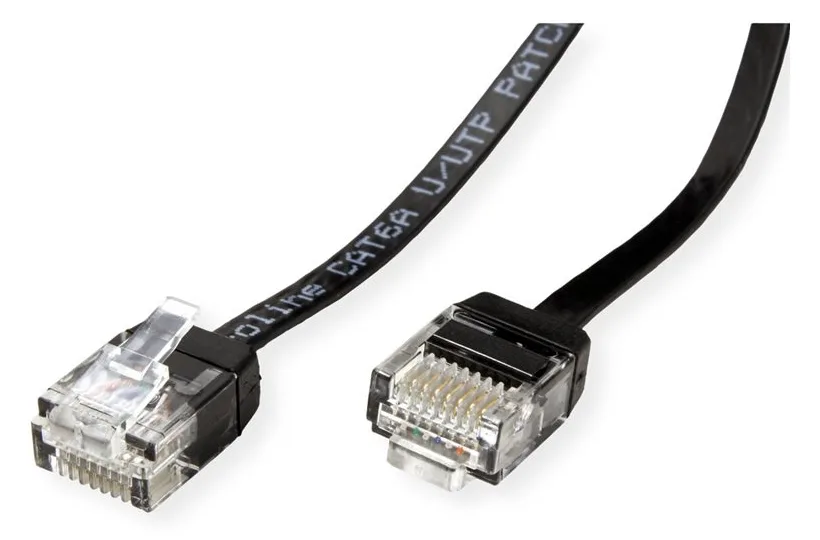 ROLINE UTP Patchkabel Kat6A/Kl.EA Ultraflach schwarz 2m - UTP, Ansicht 3