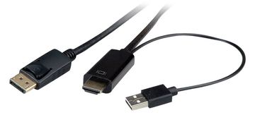 ROTRONIC-SECOMP Roline - Videokabel - HDMI, USB (nur Strom) männlich zu DisplayPort männlich - 1 m - abgeschirmt von LumaTech