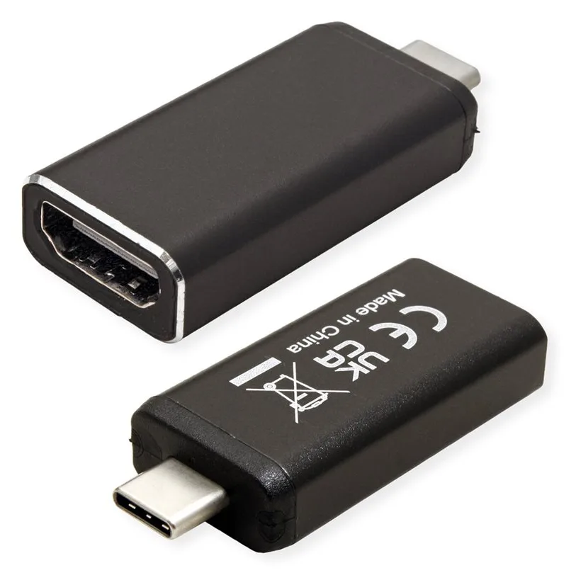 ROTRONIC-SECOMP VALUE - Videoadapter - 24 pin USB-C männlich zu HDMI weiblich - Schwarz - unterstützt 4K 60 Hz, Ansicht 3