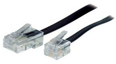 S/CONN maximum connectivity S-Impuls 70260 - 10 m - RJ-11 - RJ-45 - Schwarz - Transparent - Männlich/Männlich - Flach