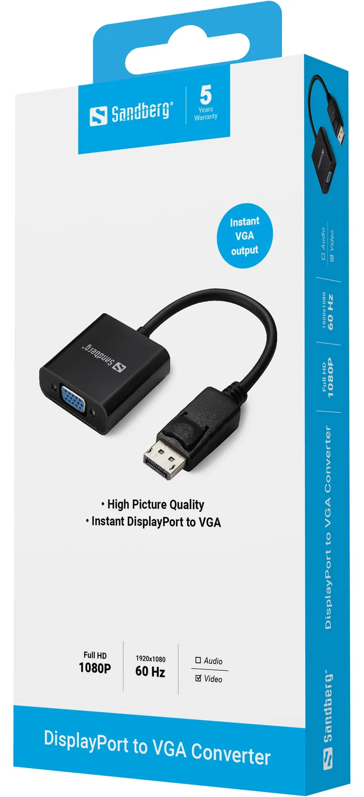 SANDBERG Adapter DisplayPort>VGA - VGA-Adapter - DisplayPort (M), Ansicht 2