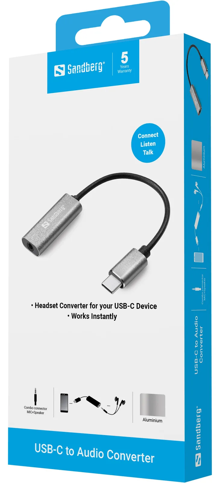 SANDBERG Adapter USB-C auf Klinkenstecker, Ansicht 2