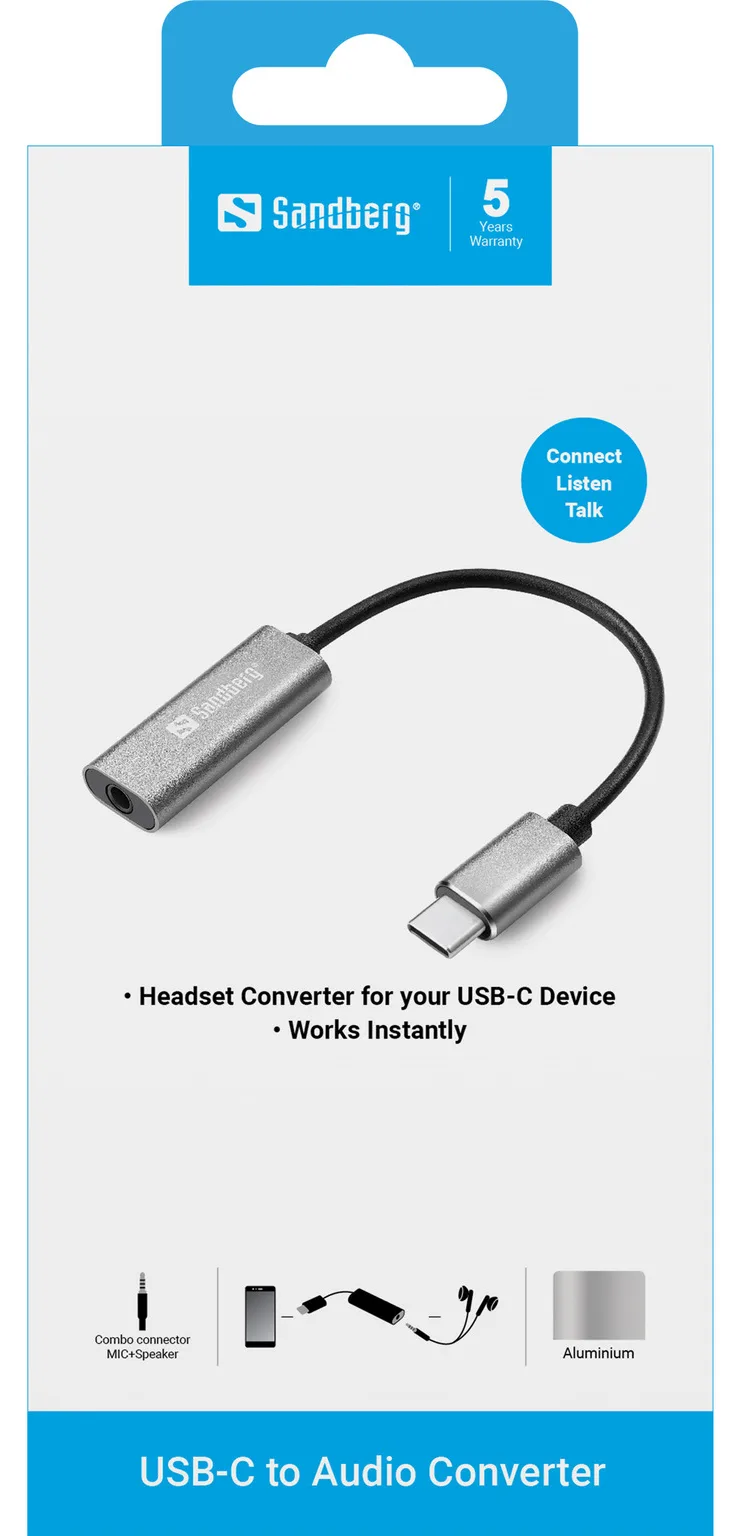 SANDBERG Adapter USB-C auf Klinkenstecker, Ansicht 4