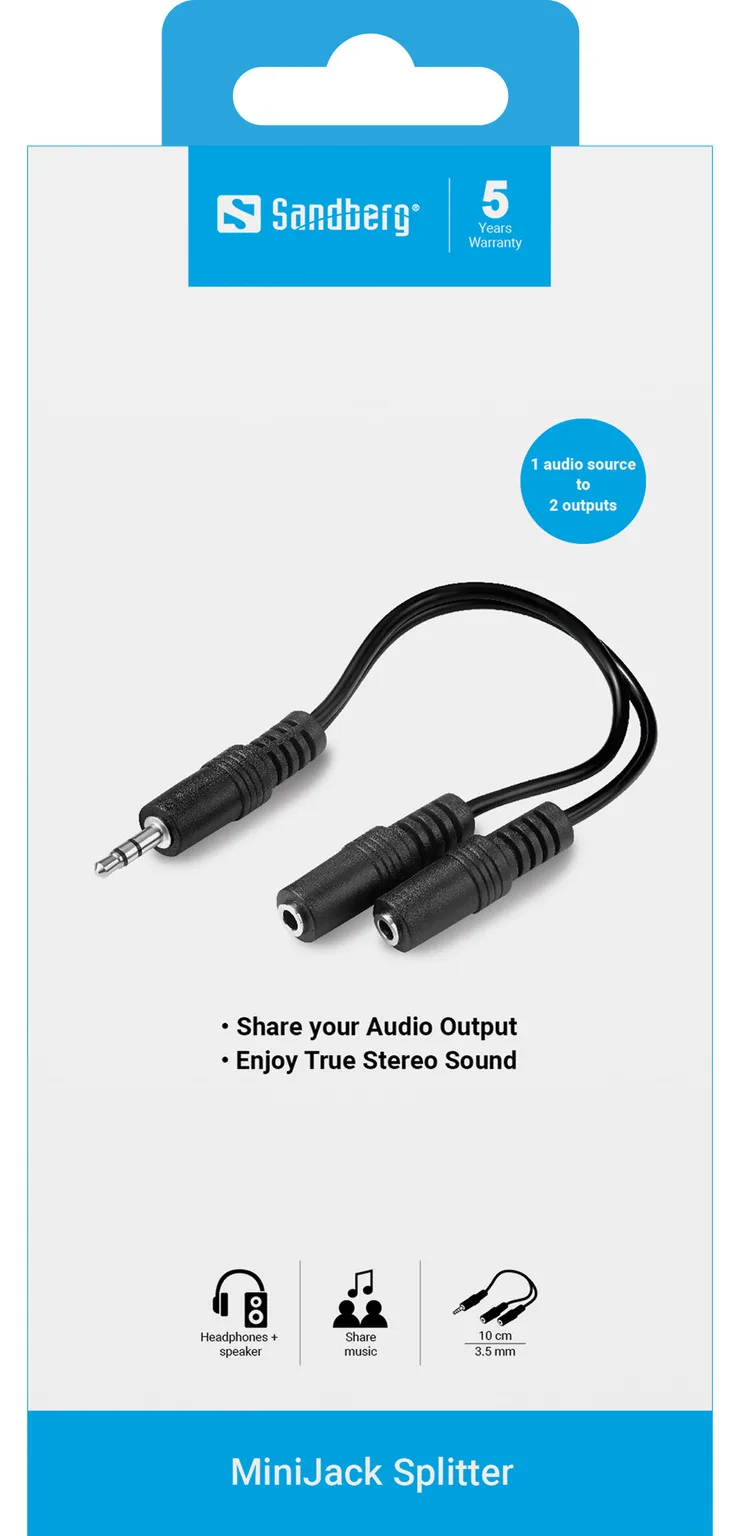 SANDBERG Audio-Adapter - mini-phone stereo 3.5 mm weiblich zu mini-phone stereo 3.5 mm männlich, Ansicht 3