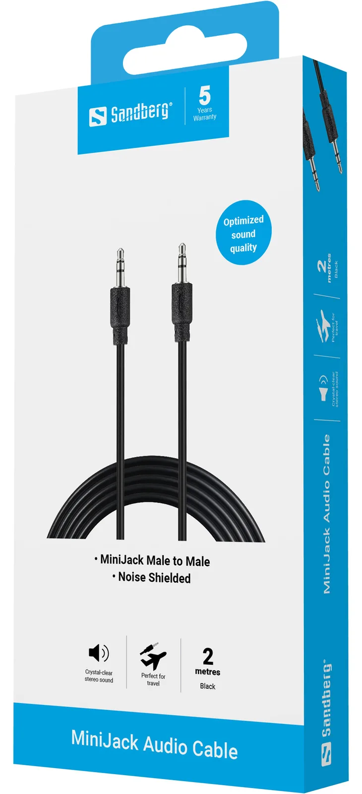 SANDBERG Audiokabel - mini-phone stereo 3.5 mm männlich zu mini-phone stereo 3.5 mm männlich, Ansicht 2