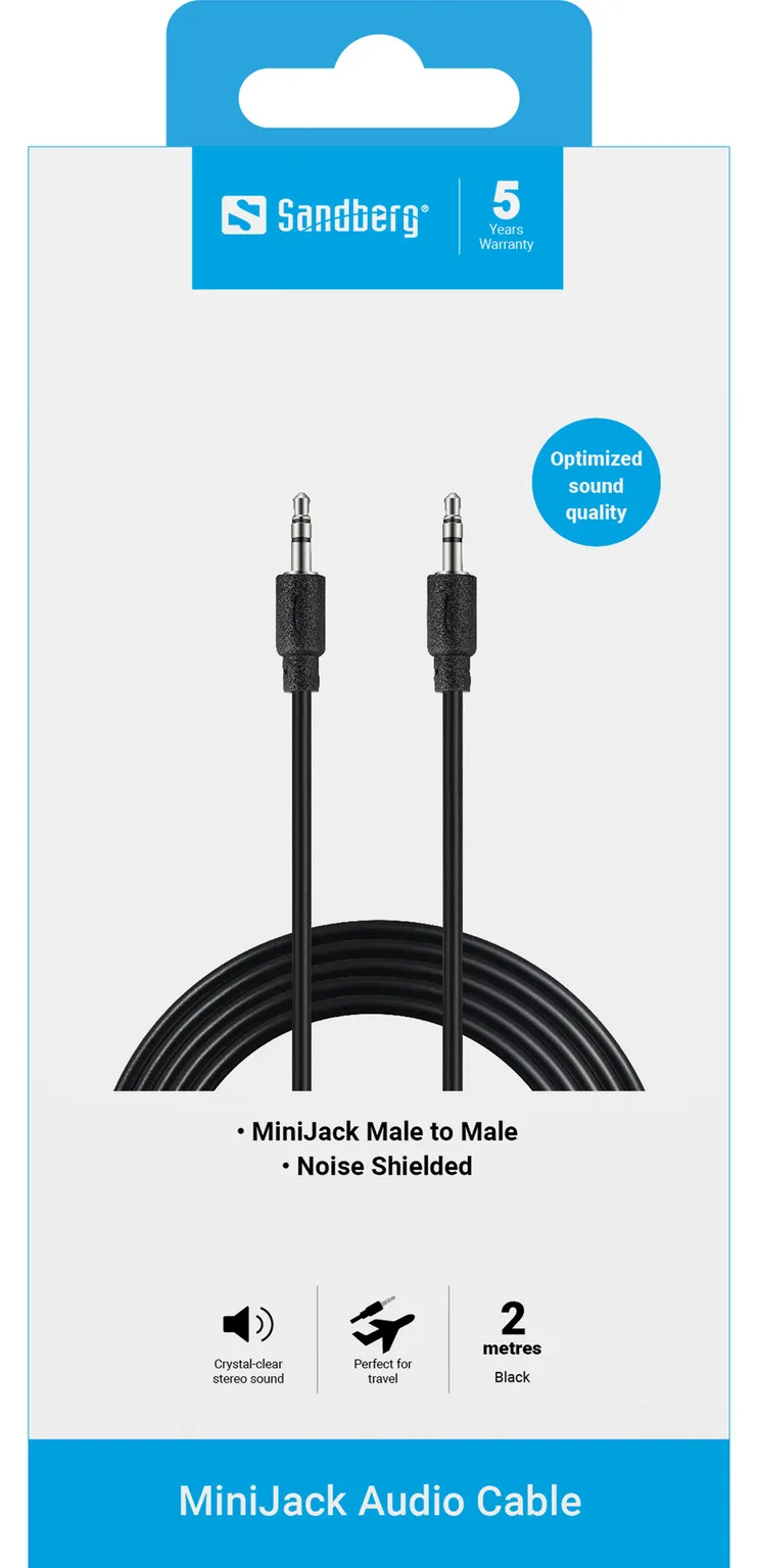 SANDBERG Audiokabel - mini-phone stereo 3.5 mm männlich zu mini-phone stereo 3.5 mm männlich, Ansicht 4
