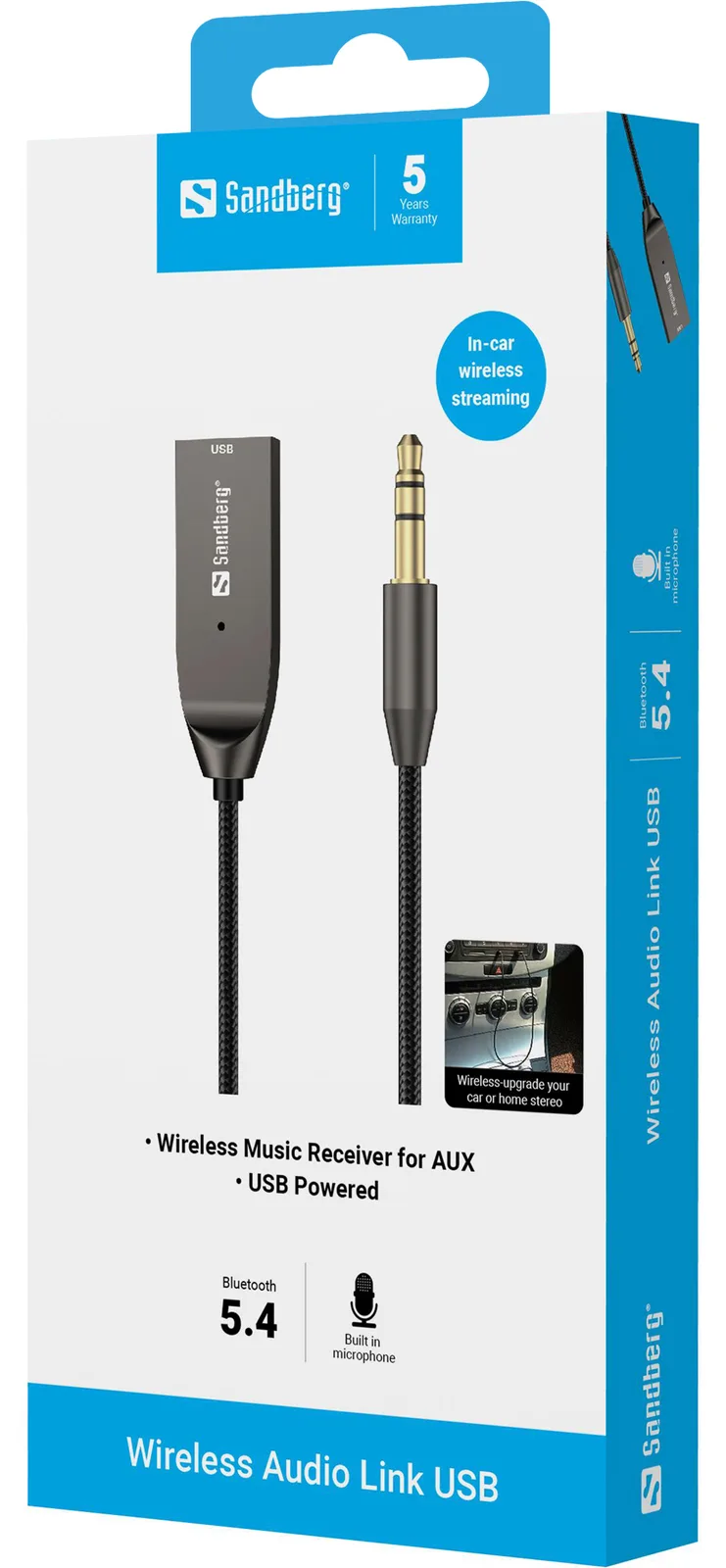 SANDBERG Bluetooth Audio Link - Kabelloser Bluetooth-Audioempfänger, Ansicht 2