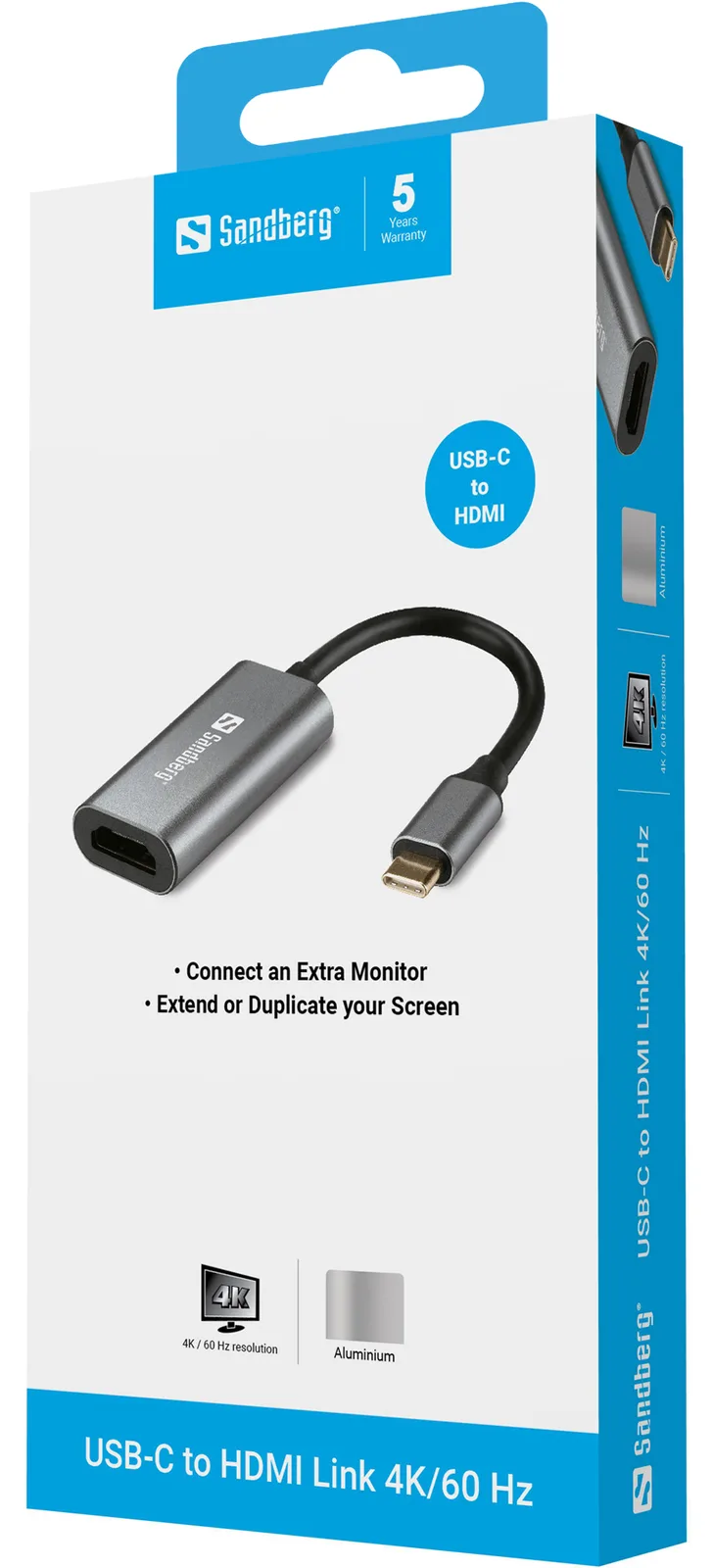 SANDBERG Externer Videoadapter - USB-C - HDMI, Ansicht 2