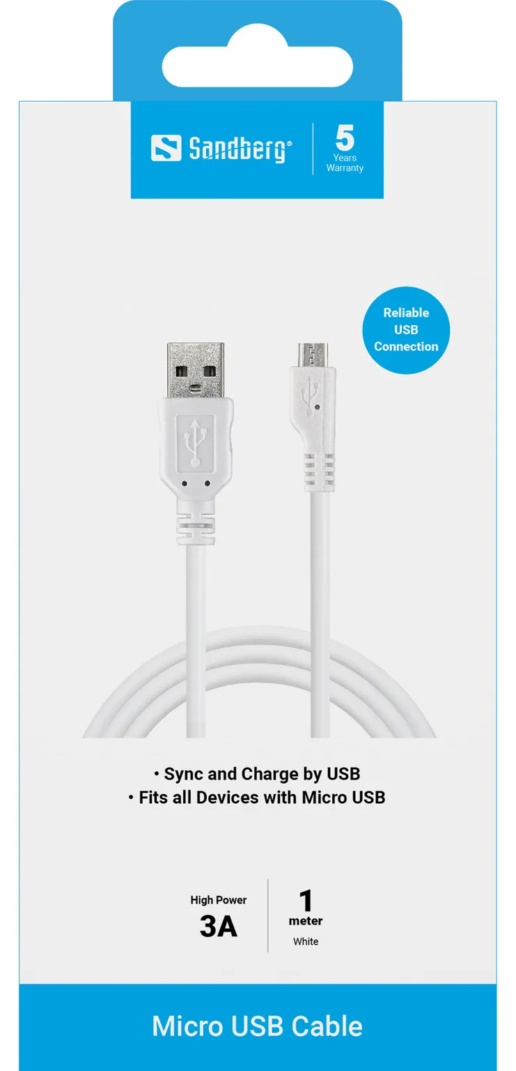 SANDBERG Lade-/Datenkabel - Micro-USB Typ B männlich bis USB männlich, Ansicht 4