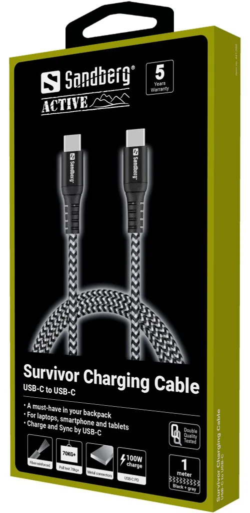 SANDBERG Survivor - USB-Kabel - 24 pin USB-C (M), Ansicht 3
