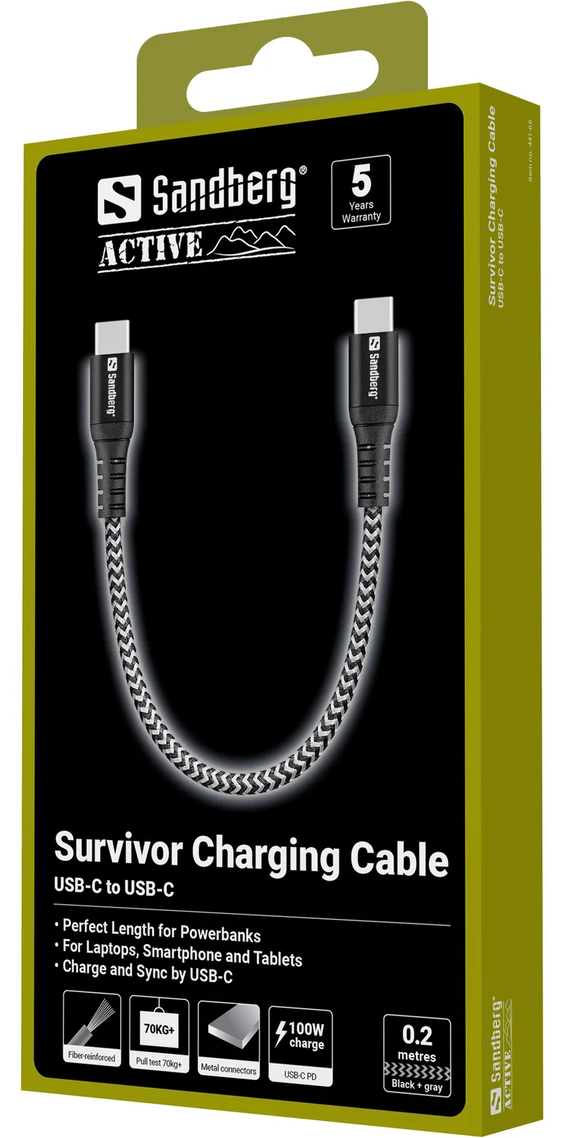SANDBERG Survivor - USB-Kabel - 24 pin USB-C (M), Ansicht 2
