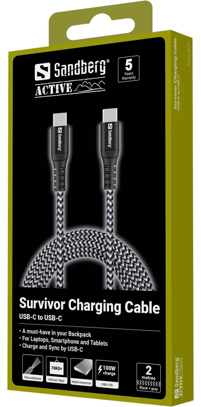 SANDBERG Survivor - USB-Kabel - 24 pin USB-C (M), Ansicht 2
