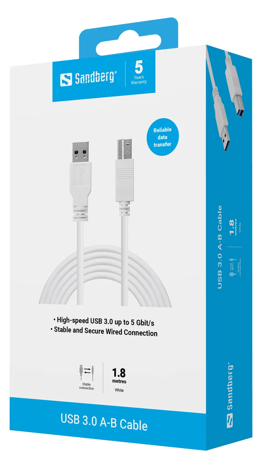 SANDBERG USB 3.0 A-B Cable - Kabel - Digital/Daten 509-23 - Kabel - Digital/Daten, Ansicht 4