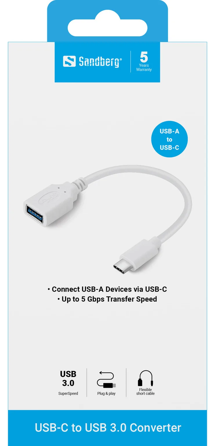 SANDBERG USB-Adapter - USB Typ A (W) bis USB-C (M), Ansicht 4